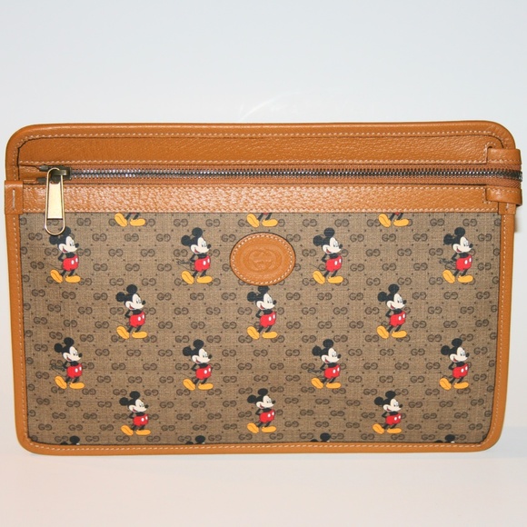 Gucci x Disney Mickey GG Monogram Messenger Pouch Clutch - Picture 1 of 8
